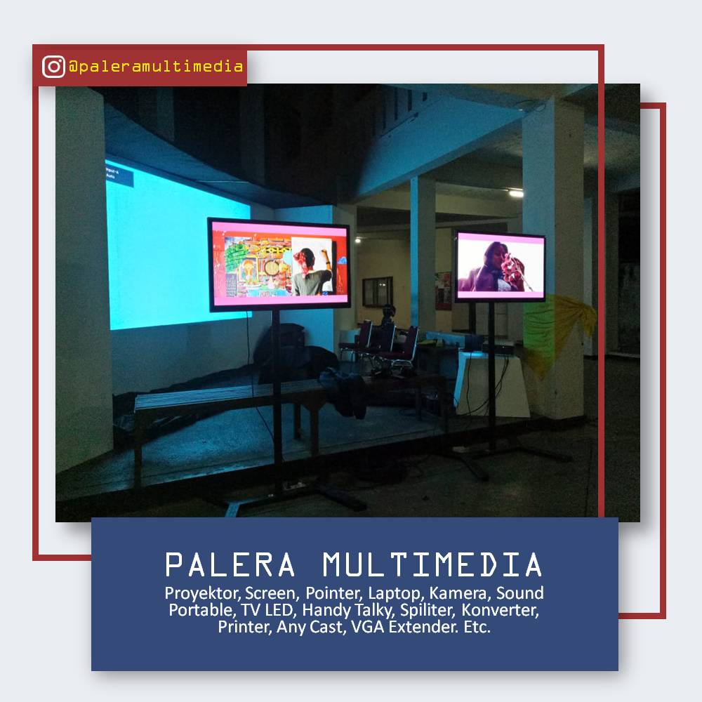 Proses pengiriman dan penanganan unit LCD LED TV secara aman dan hati-hati ke lokasi acara di Jogja